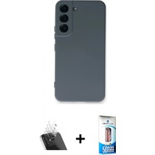 Marsilyan™- Galaxy S23 Plus Kılıf Ahenk Serisi - Siyah 5d Eko Cam Ekran Koruyucu + Kamera Lens Koruma Cam - Sf