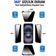3gen Case Iphone 16 Plus Uyumlu 360° Hayalet Cam Ekran Koruyucu Kavisli Kenar Gizlilik Privacy Özellikli