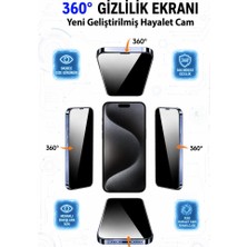 3gen Case Iphone 15 Pro Max Uyumlu 360° Hayalet Cam Ekran Koruyucu Kavisli Kenar Gizlilik Privacy Özellikli