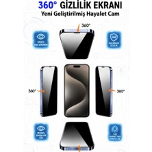 3gen Case Iphone 15 Pro Uyumlu 360° Hayalet Cam Ekran Koruyucu Kavisli Kenar Gizlilik Privacy Özellikli