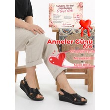 Altın Pabuç Anneler Gününe Özel Kadın Anne Terlik Sandalet Hediye Paketli Not Kartlı ve Kalpli Biblo Hediyeli Rahat Yumuşak Taban Ev Dışarı Terliği
