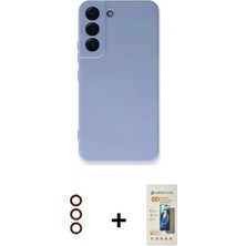 Marsilyan™- Galaxy S23 Plus Kılıf Ahenk Serisi - Siyah 6d Mat Seramik Hayalet Nano Ekran Koruyucu + Metal Kamera Lens - Kı