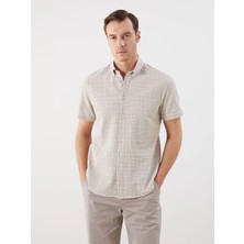 Lc Waikiki Yeni Sezon Regular Fit Kısa Kollu Ekose Poplin Erkek Gömlek