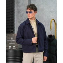Modefendicom Orta Slim Fit Düğme Detaylı Kaşmir Kaban