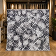 Merinos Jel Kaymaz Taban Modern Desenli Halı 4 M² Gri Beyaz Yumuşak Dokulu Salon Oturma Odası Halısı