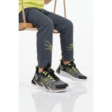 Marco Kids Siyah Cırtlı Işıklı Hafif Erkek Çocuk Spor Ayakkabı 26Y327 F