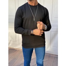 Modefendicom Düz Renk Iki Iplik Sweatshırt