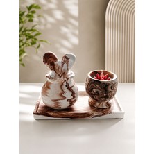 First Light Modern Mermer Desenli Dekoratif Set | Şık Tepsi & Obje Kombini