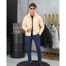 Modefendicom Orta Slim Fit Düğme Detaylı Kaşmir Kaban