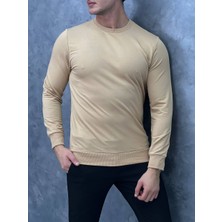 Modefendicom Düz Renk Iki Iplik Sweatshırt