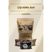 Meka Mardin Çiğ Köfte Seti | 1 kg Esmer Çiğköftelik Ince Bulgur | 100'ER gr Ayrı Paket Baharatlı Tam Set