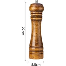 EkoAlışverişDünyam Ahşap Baharat Tuz Öğütücü Değirmen Tuzluk Baharatlık 22 cm