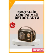 İn3dex Retro Bluetooth Hoparlör Fm Radyo Nostaljik Tasarım