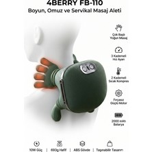 4Berry FB-110 Kablosuz Boyun Omuz Masaj Aleti, 3 Yoğunluk Modlu Isı Terapili Masaj Cihazı