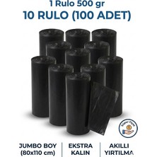 Nilplast Asm Çöp Poşeti 80*110 Jumbo 10LU Rulo *10 Adet