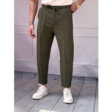 Modefendicom Waffle Kumaş Şerit Detaylı Boyfriend Jogger Pantolon