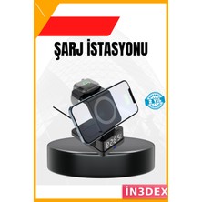 İn3dex 4'ü 1 Arada LED Ekranlı Kablosuz Şarj Cihazı 3 Parlaklık