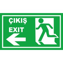 Yönlendirme Levhaları /exit (Çıkış) Tabelası Yukarı Oklu Uyarı Levhası – 17,5 x 30 cm