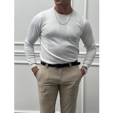Modefendicom Pamuk Yapılı Desenli Slimfit Triko
