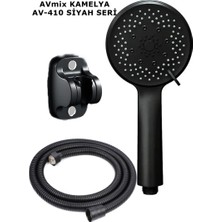 Avmix AV-410 Kamelya Black Mafsallı Duş Seti