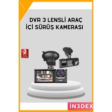 İn3dex 170° Geniş Açılı Full Hd Araç Kamerası 3 Kameralı Park Destekli