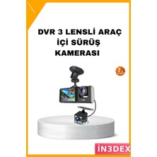 İn3dex Full Hd 3 Kameralı Araç Içi Kayıt Sistemi Gece Görüşlü G-Sensör