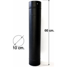 Vav Mühendislik 66 cm Pelet-Kamp Sobası Borusu Çap 10 cm (100MM) (1. Sınıf Parlak Siyah Emaye)