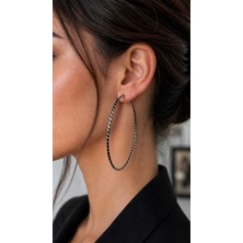 Miraç Gümüş Takı Atölyem 925 Ayar Gümüş Halka Küpe (7,5 Cm)