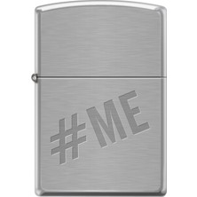 Zippo # Me Çakmak Rüzgar Geçirmez Brushed Chrome Malzeme ile Premium Tasarım Hediye Seçeneği