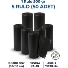 Nilplast Asm Çöp Poşeti 80*110 Jumbo Boy 10 Lu Rulo * 5ADET
