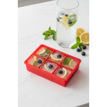 Molvea 6 Hazneli Silikon Buz Kalıbı & Çok Amaçlı Buzluk ve Dondurucu Organizeri 11X16 cm
