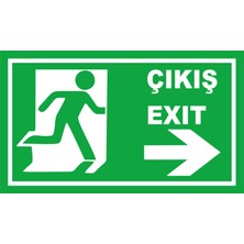 Yönlendirme Levhaları /exit (Çıkış) Tabelası Sağ Oklu Uyarı Levhası – 17,5 x 30 cm