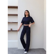 Esra Helvacı Simli Bel Büzgülü Modal Takım