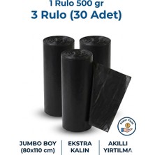 Nilplast Asm Çöp Poşeti 80*110 10 Adetlik RULO(500 Gr) *3 Rulo