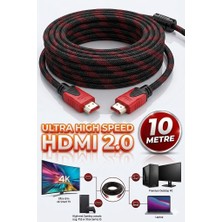 Derwell 10 Metre 10M HDMI Kablosu 1.4b 3D Full Hd 1080P Ara Bağlantı Erkek-Erkek Modern Sargılı Örgülü HDMI Görüntü Kablosu