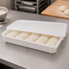 İstanbul Horeca 40X30 cm Profesyonel Pizza Hamur Tepsisi | Kapaklı| 10 cm Yükseklik | Pp Gıda Uyumlu Hamur Teknesi