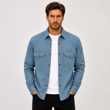 Classics Men Reeport Uzun Kol Slim Fit Erkek Kot Gömlek - 7643