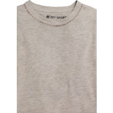 Zey/plus Nakışlı Erkek Basic T-Shirt - A0013