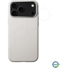 iPhone 17 Pro Spada Pelle Magsafe Beyaz Kapak