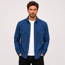 Classics Men Reeport Uzun Kol Slim Fit Erkek Kot Gömlek - 7643