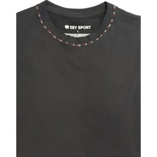 Zey/plus Nakışlı Erkek Basic T-Shirt - A0013