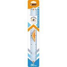 Bic Cetvel 30 cm Çift Taraflı Kırılmaya Karşı Dayanıklı Plastik