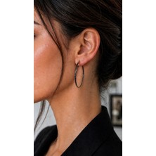 Miraç Gümüş Takı Atölyem 925 Ayar Gümüş Halka Küpe (4,5 Cm)