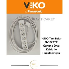 Viko Multi-Let 6'lı 6 Metre Topraklı Çocuk Korumalı Kablolu Grup Priz