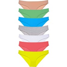 Herşey Trend Herşeytrend 7 Adet Süper Eko Set Likralı Kadın Slip Külot Çok Renkli Mudanis