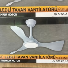 Kassel Aydınlatma  CT-3000 Modern Beyaz LED Işıklı Tavan Vantilatörü Fan Havalandırma ve Uzaktan Kumandalı