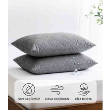 Vellista Home Collection Yastık Alezi Seti Pamuklu 2'li Kapitone Yastık Koruyucu Alez