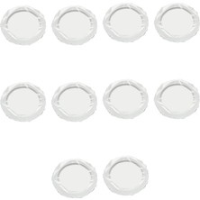 Omeyva Davet Parti Sunum Doğum Günü Beyaz Renkli Sert Plastik Mika Tabak - 22 Cm. - 6 Adetlik 10 Paket