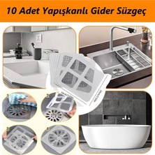 Duffa 10 Adet Lavabo Gider Süzgeci Banyo Gider Süzgeci Tıkanık Önleme Süzgeci Kendinden Yapışkanlı Süzgeç