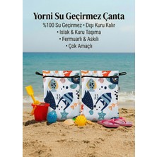 Yorni 2 ADET Ocean Desen 29X36CM Islak Kuru Çanta Sıvı Geçirmez Fermuarlı Askılı Çok Amaçlı Organizer Mayo ve Kirli Çamaşır Çantası, Makinede Yıkanabilir